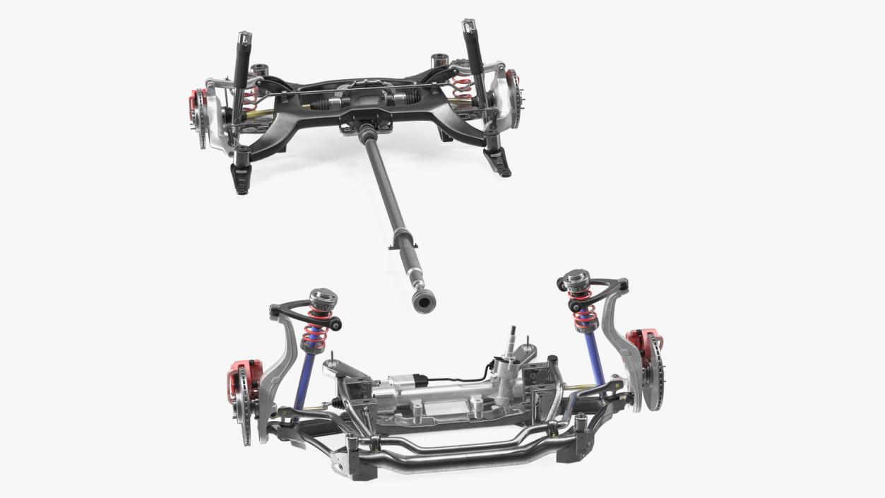 3D Car Suspension Assembly model