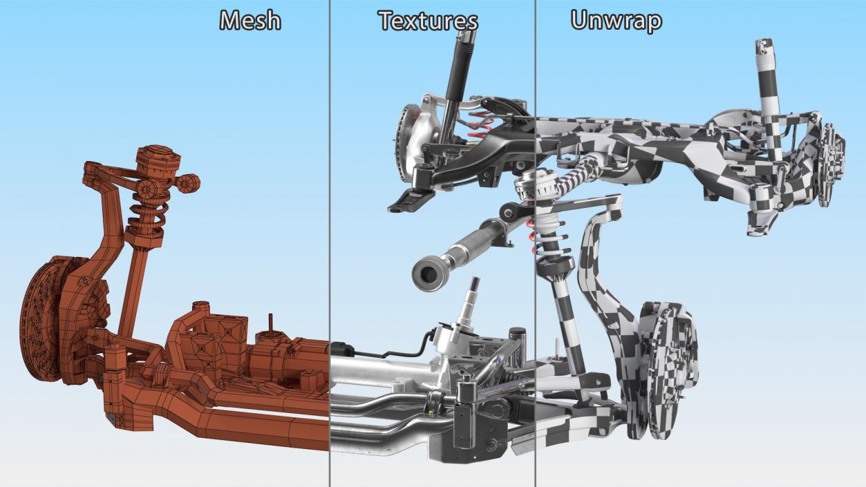 3D Car Suspension Assembly model