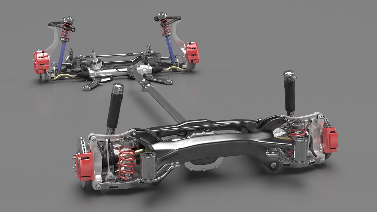 3D Car Suspension Assembly model