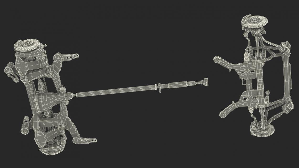 3D Car Suspension Assembly model