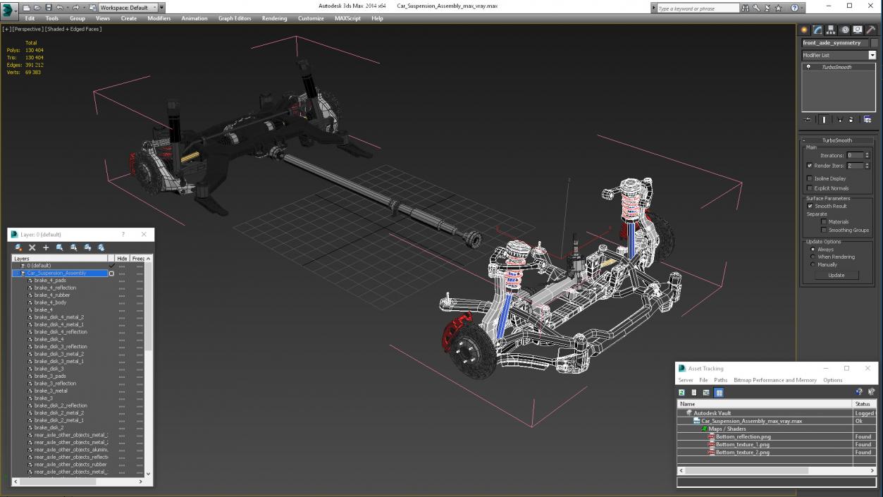 3D Car Suspension Assembly model