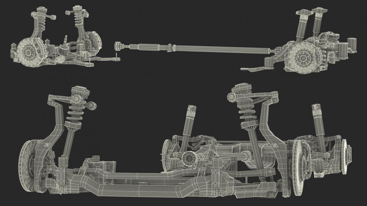 3D Car Suspension Assembly model