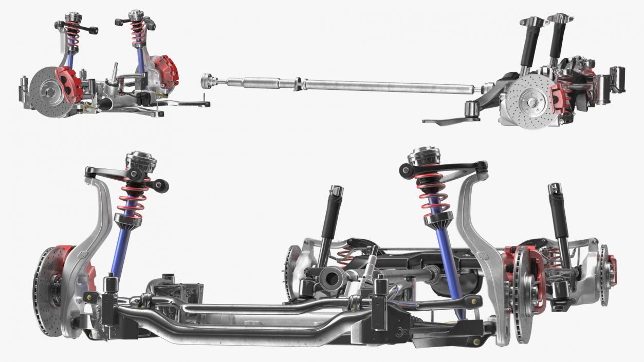 3D Car Suspension Assembly model