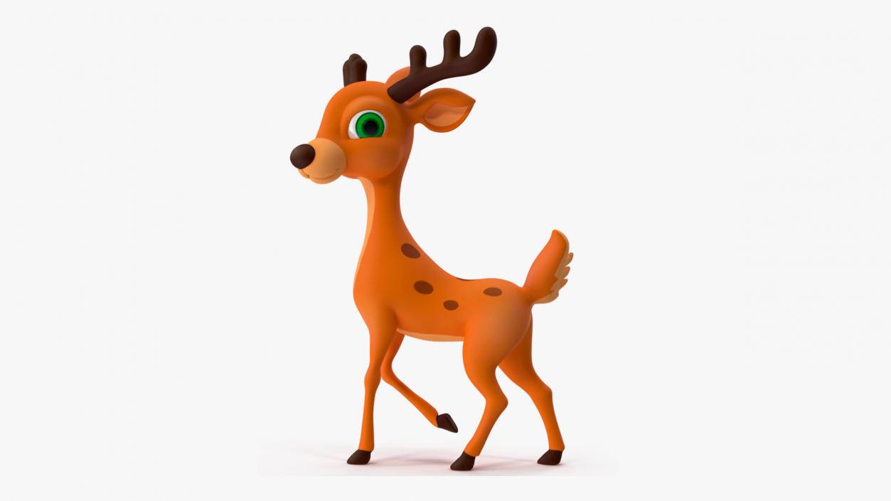 Cartoon Reindeer Rigged for Maya 3D