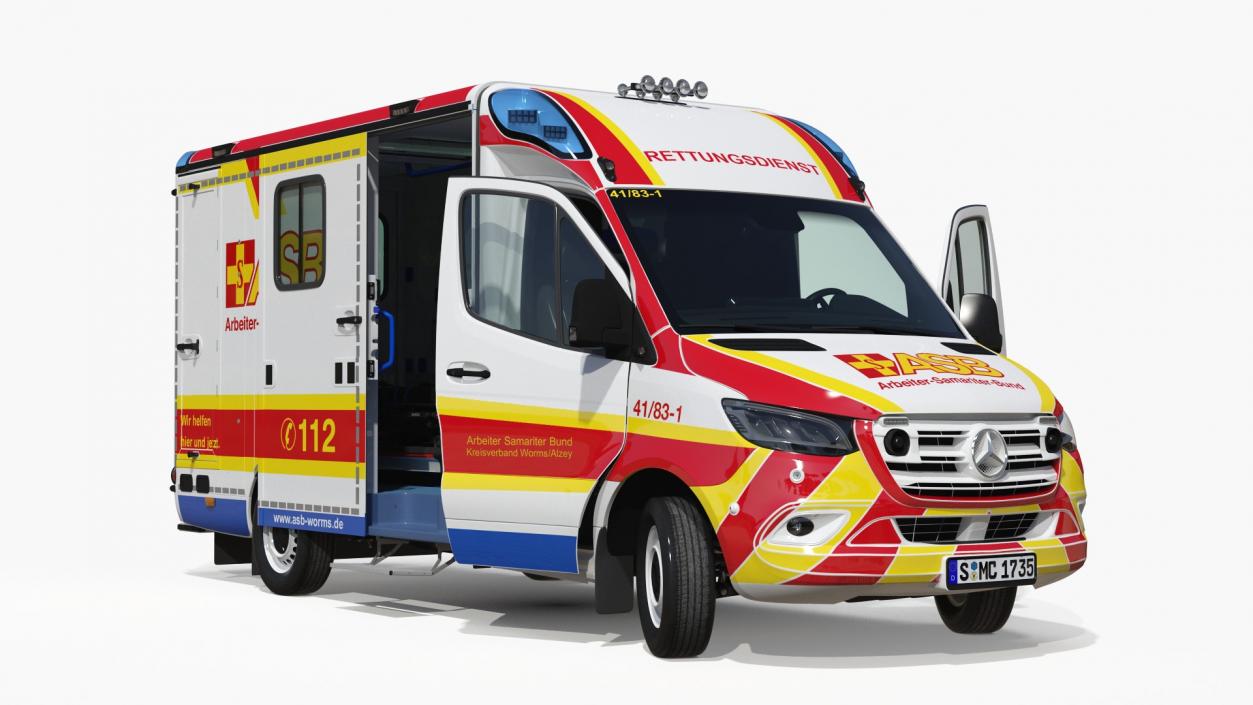 3D ASB Mercedes Sprinter Ambulance Rigged model