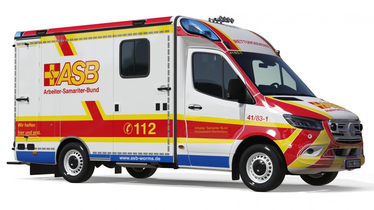 3D ASB Mercedes Sprinter Ambulance Rigged model