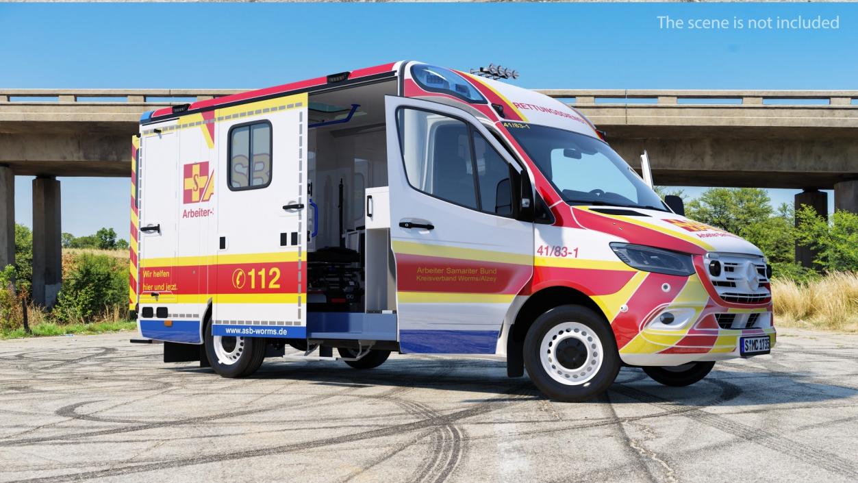 3D ASB Mercedes Sprinter Ambulance Rigged model