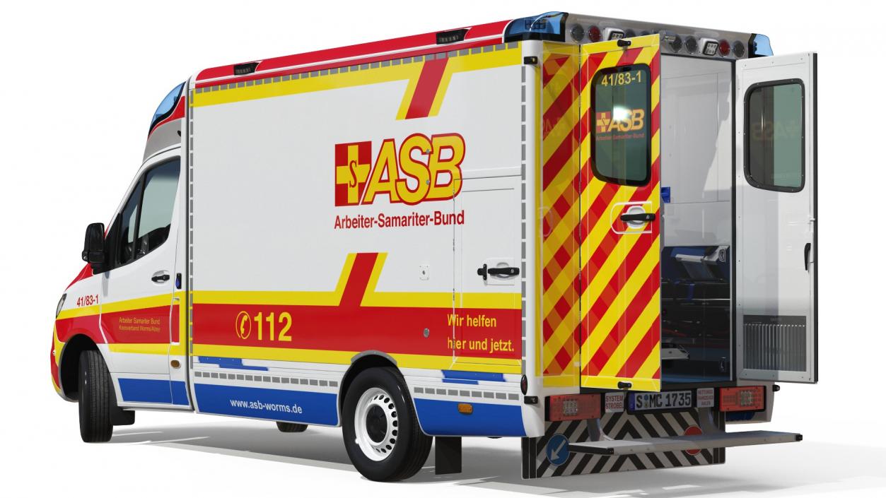 3D ASB Mercedes Sprinter Ambulance Rigged model