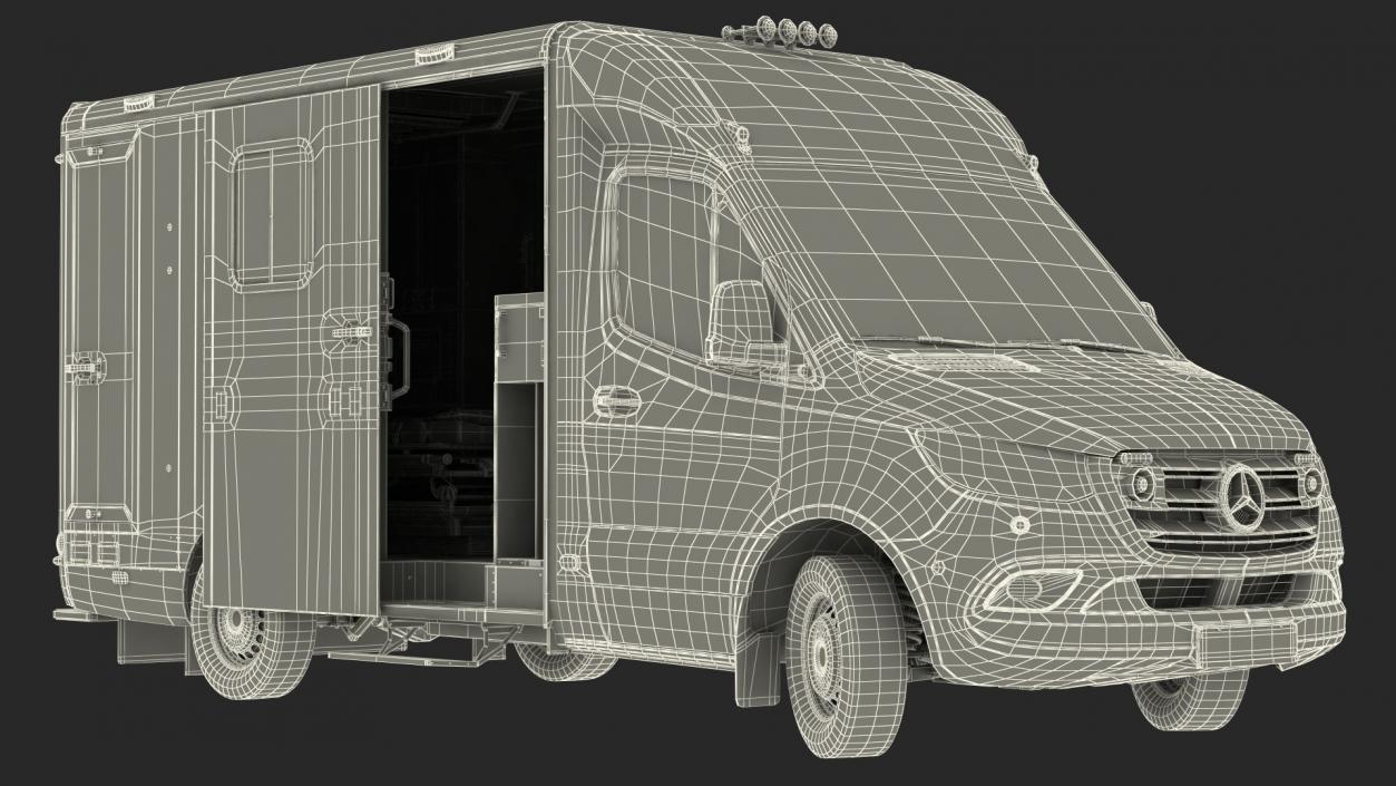 3D ASB Mercedes Sprinter Ambulance Rigged model