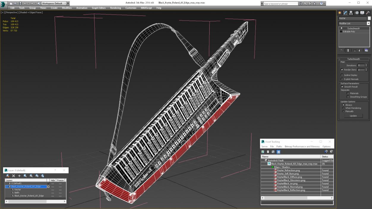 Black Keytar Roland AX Edge 3D