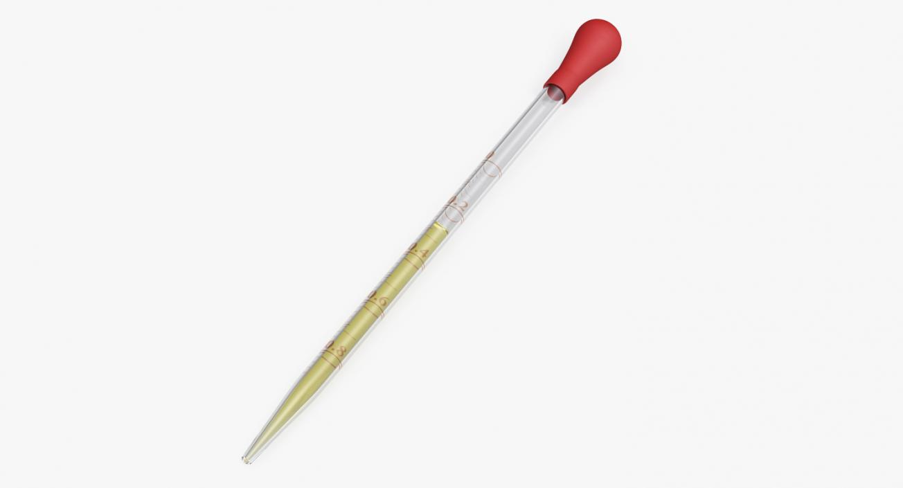 3D Pipette with Yellow Liquid