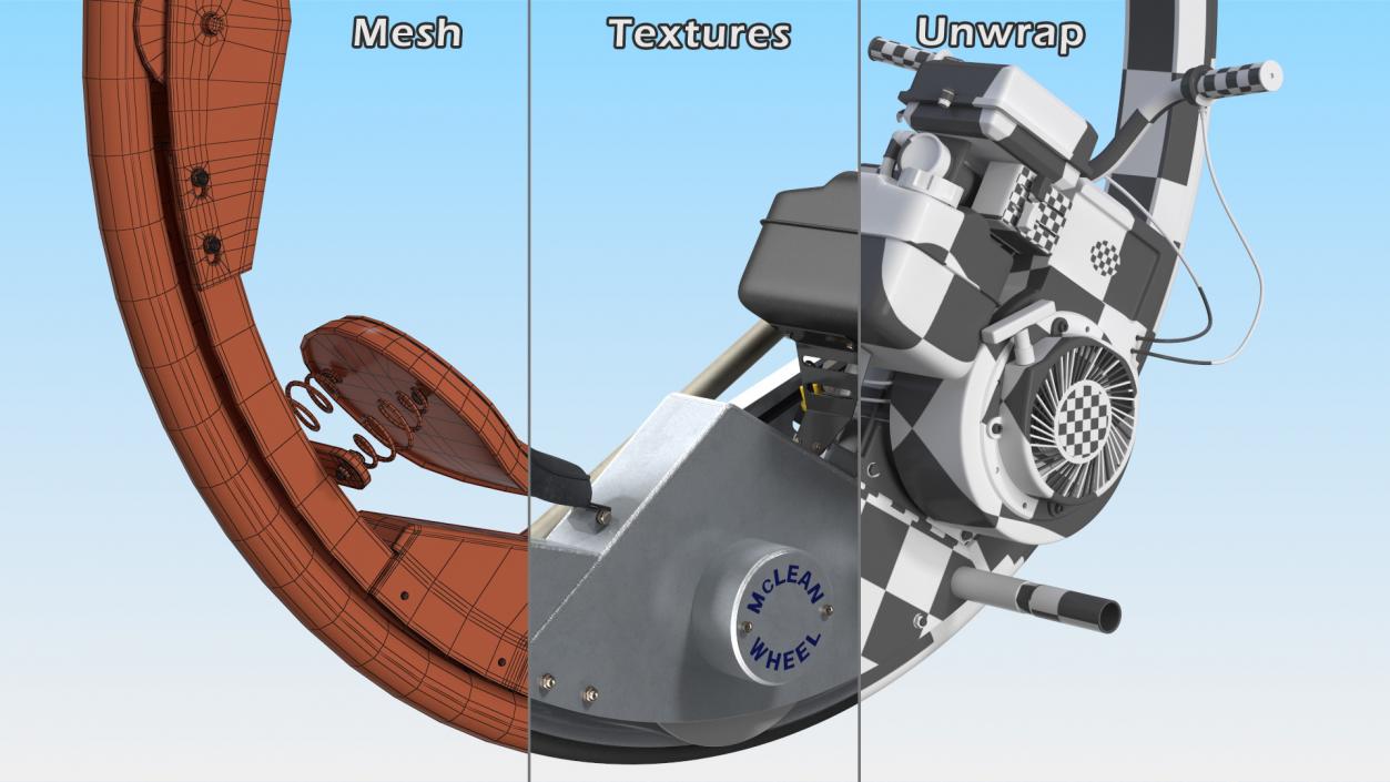 3D McLean Motorized Monocycle