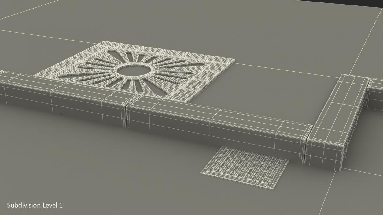 3D Street Fragment Asphalt model