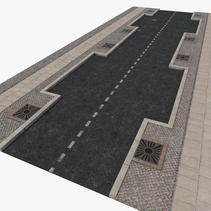 3D Street Fragment Asphalt model