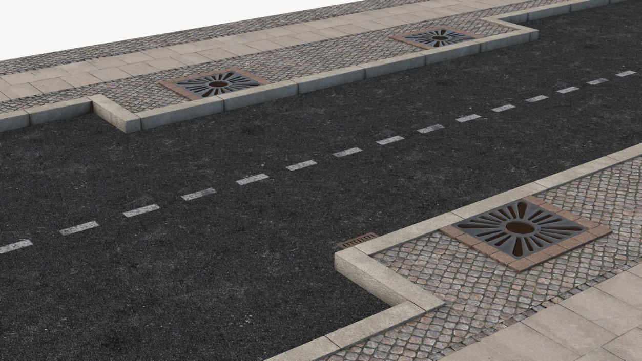 3D Street Fragment Asphalt model