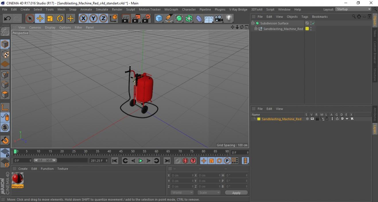 Sandblasting Machine Red 3D model