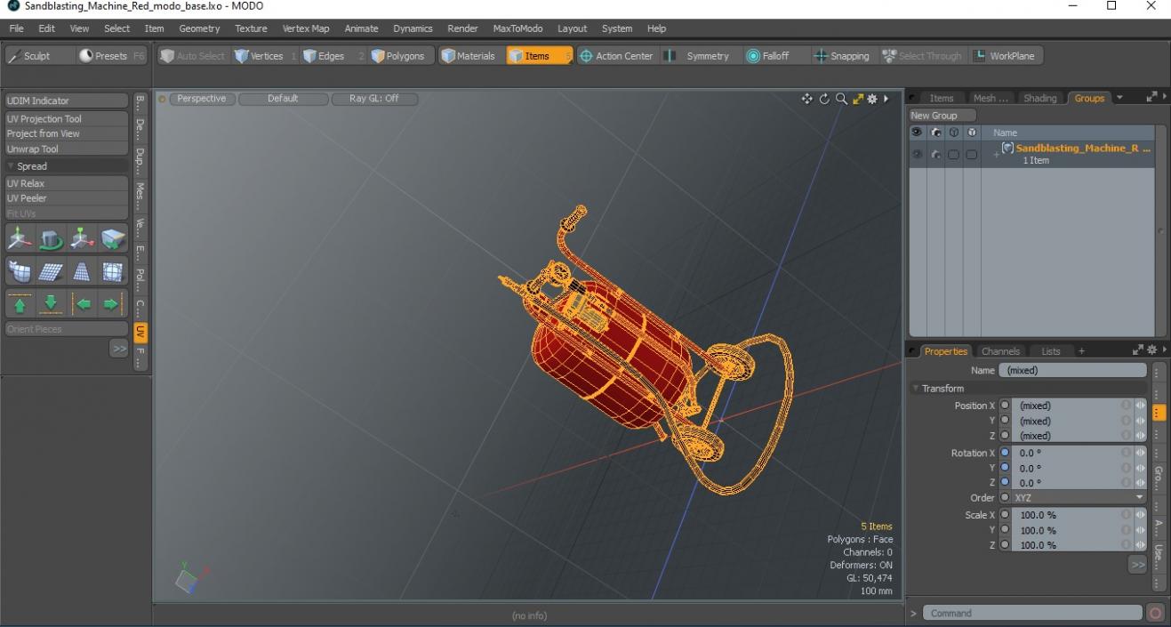 Sandblasting Machine Red 3D model