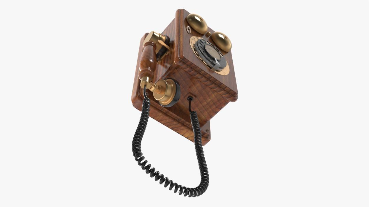 Antique Wall Mounted Rotary Telephone 3D