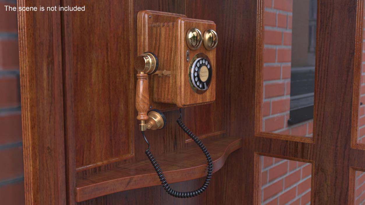 Antique Wall Mounted Rotary Telephone 3D