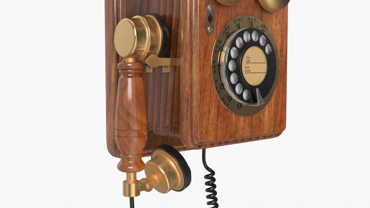 Antique Wall Mounted Rotary Telephone 3D