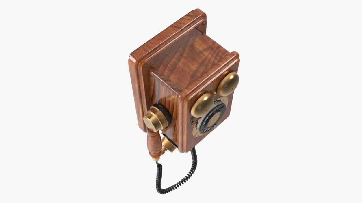 Antique Wall Mounted Rotary Telephone 3D