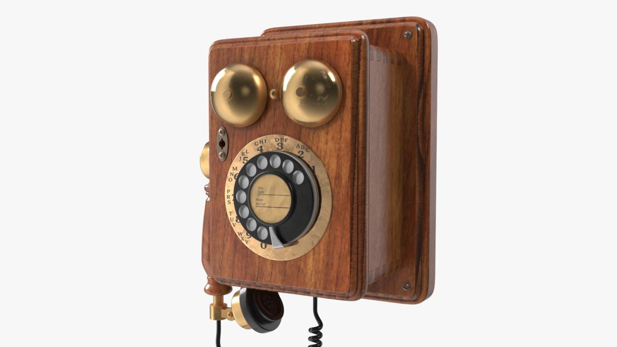 Antique Wall Mounted Rotary Telephone 3D