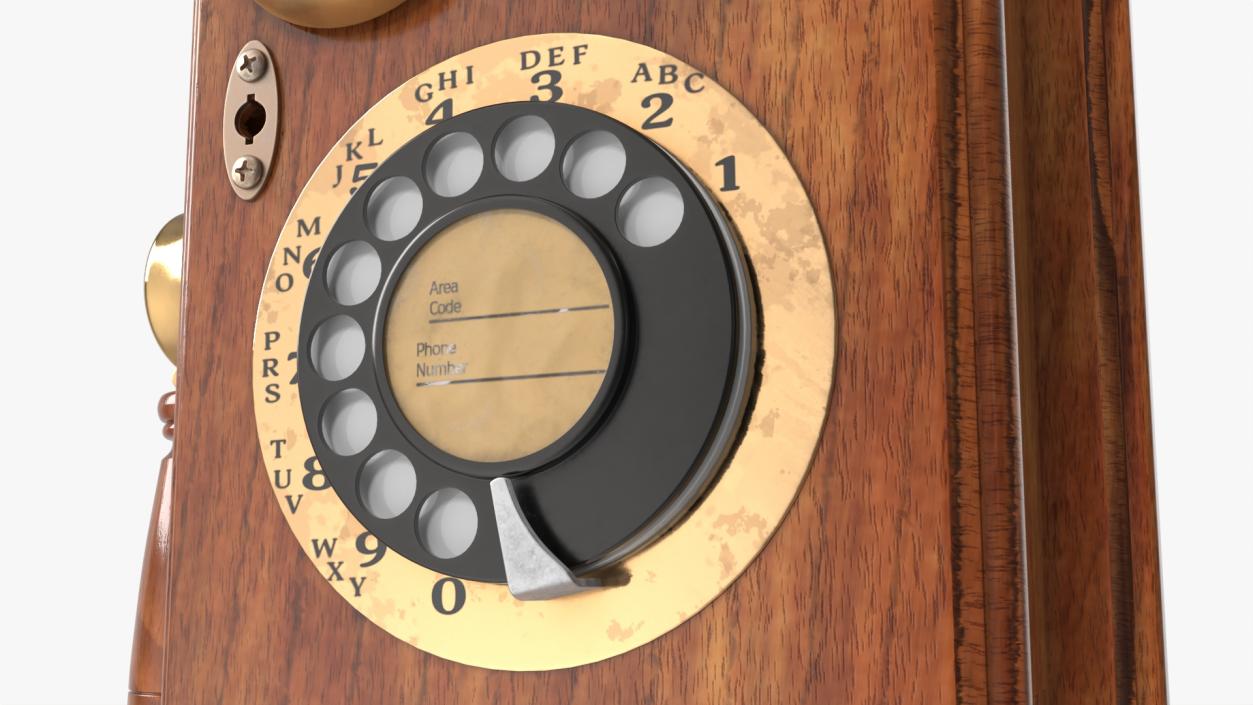 Antique Wall Mounted Rotary Telephone 3D