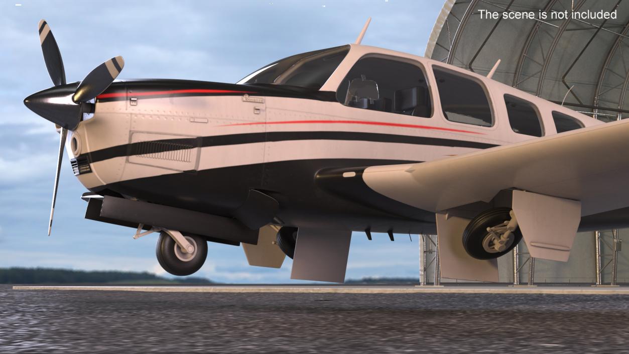 3D Beechcraft Bonanza Plane Rigged