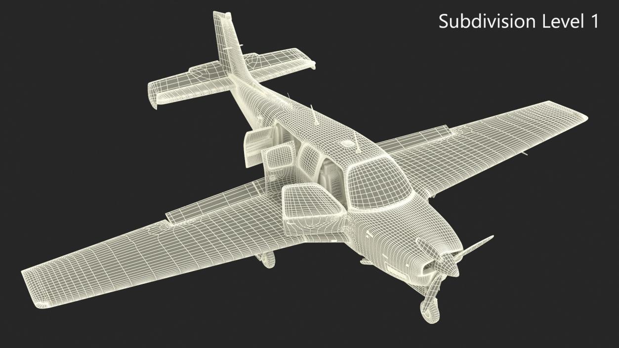 3D Beechcraft Bonanza Plane Rigged