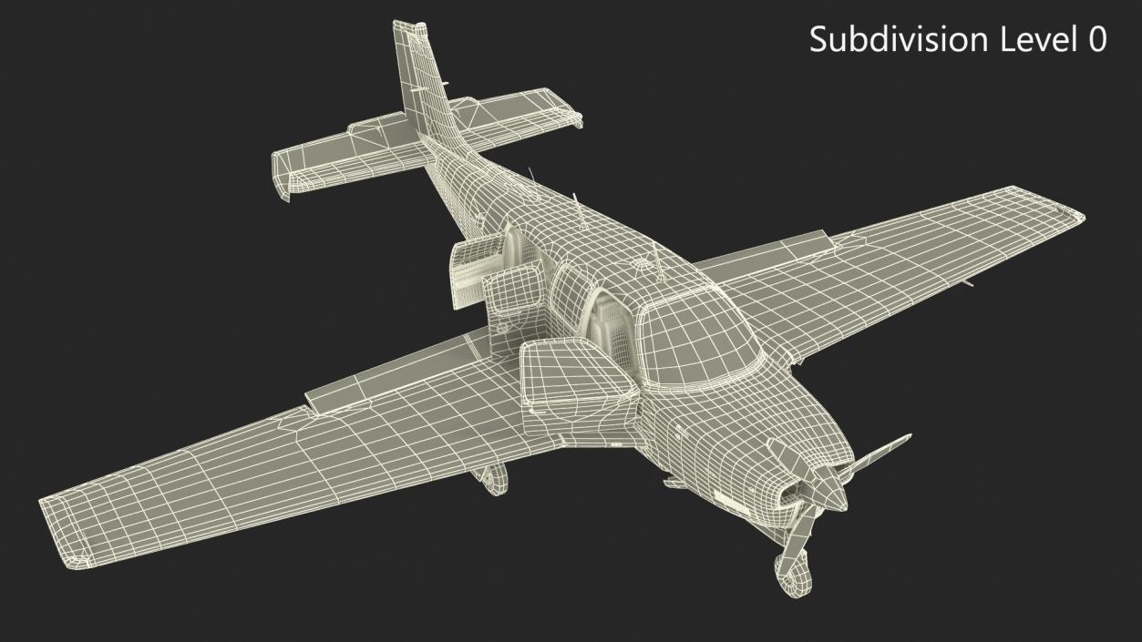 3D Beechcraft Bonanza Plane Rigged