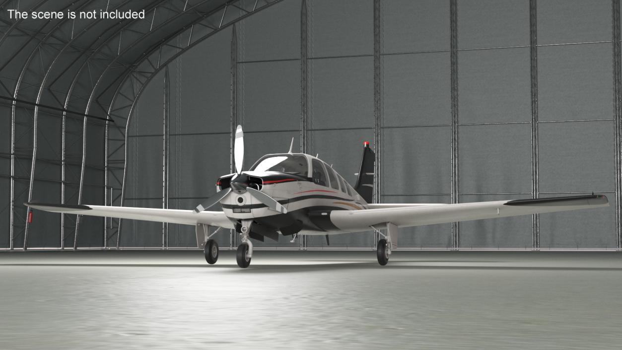 3D Beechcraft Bonanza Plane Rigged