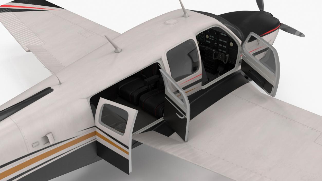 3D Beechcraft Bonanza Plane Rigged