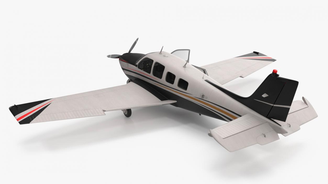 3D Beechcraft Bonanza Plane Rigged