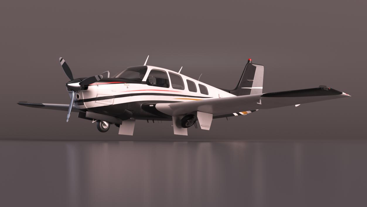 3D Beechcraft Bonanza Plane Rigged