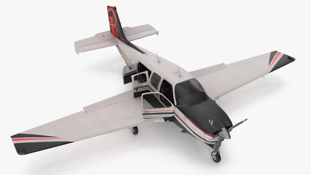 3D Beechcraft Bonanza Plane Rigged