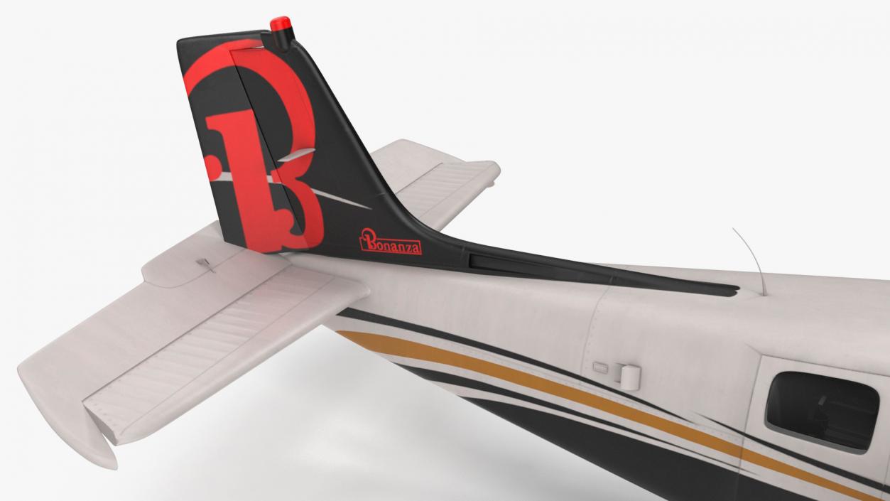 3D Beechcraft Bonanza Plane Rigged