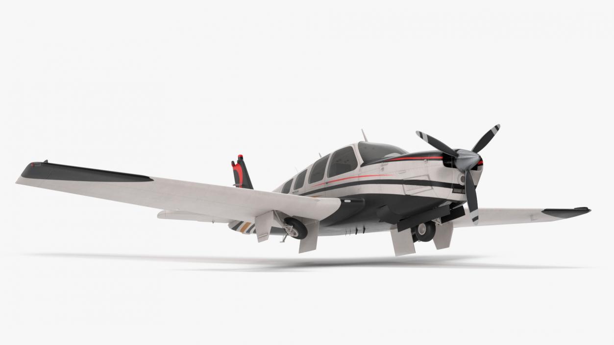 3D Beechcraft Bonanza Plane Rigged