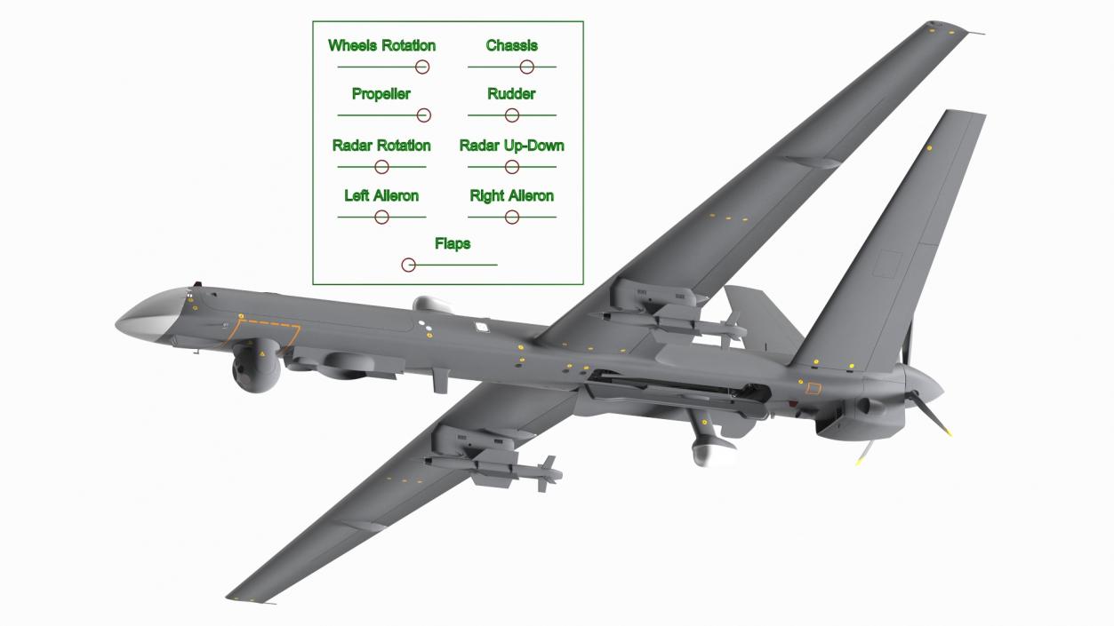 Unmanned Combat Aerial Vehicle Rigged 2 3D model