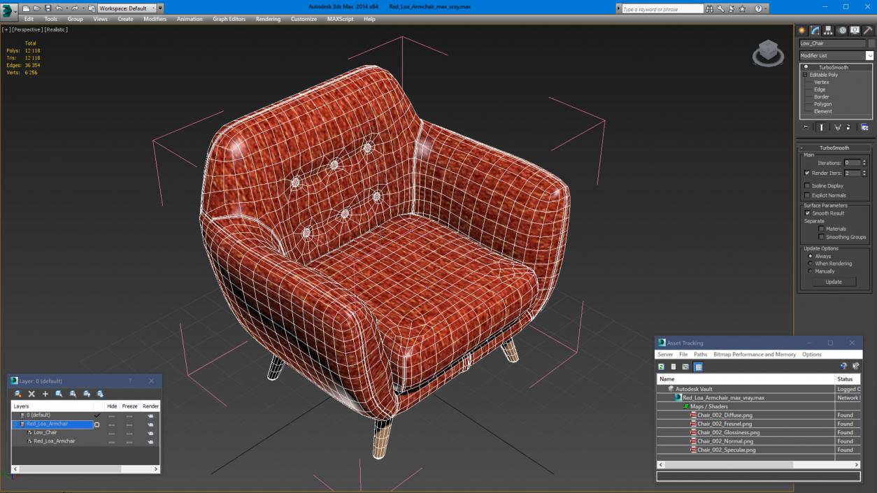 3D Red Loa Armchair