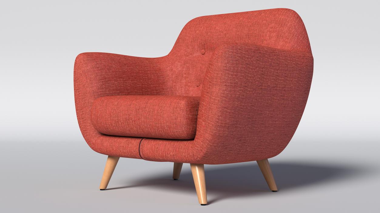 3D Red Loa Armchair