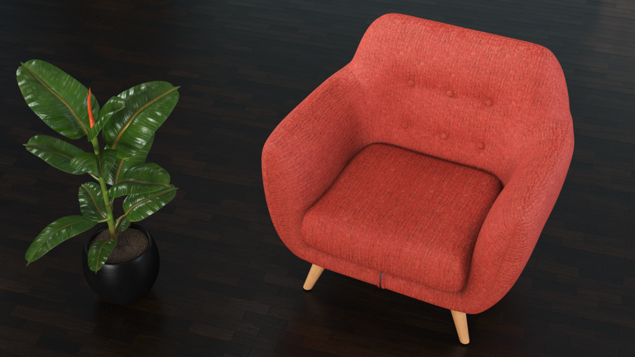 3D Red Loa Armchair