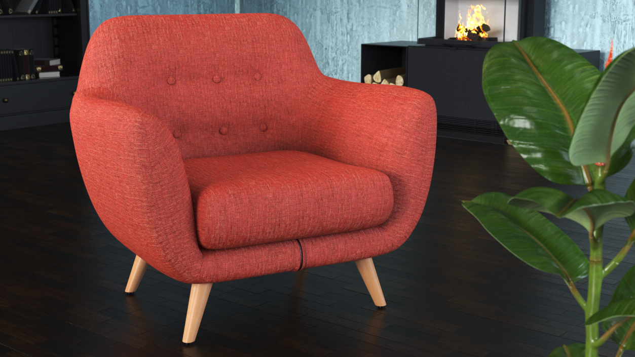 3D Red Loa Armchair