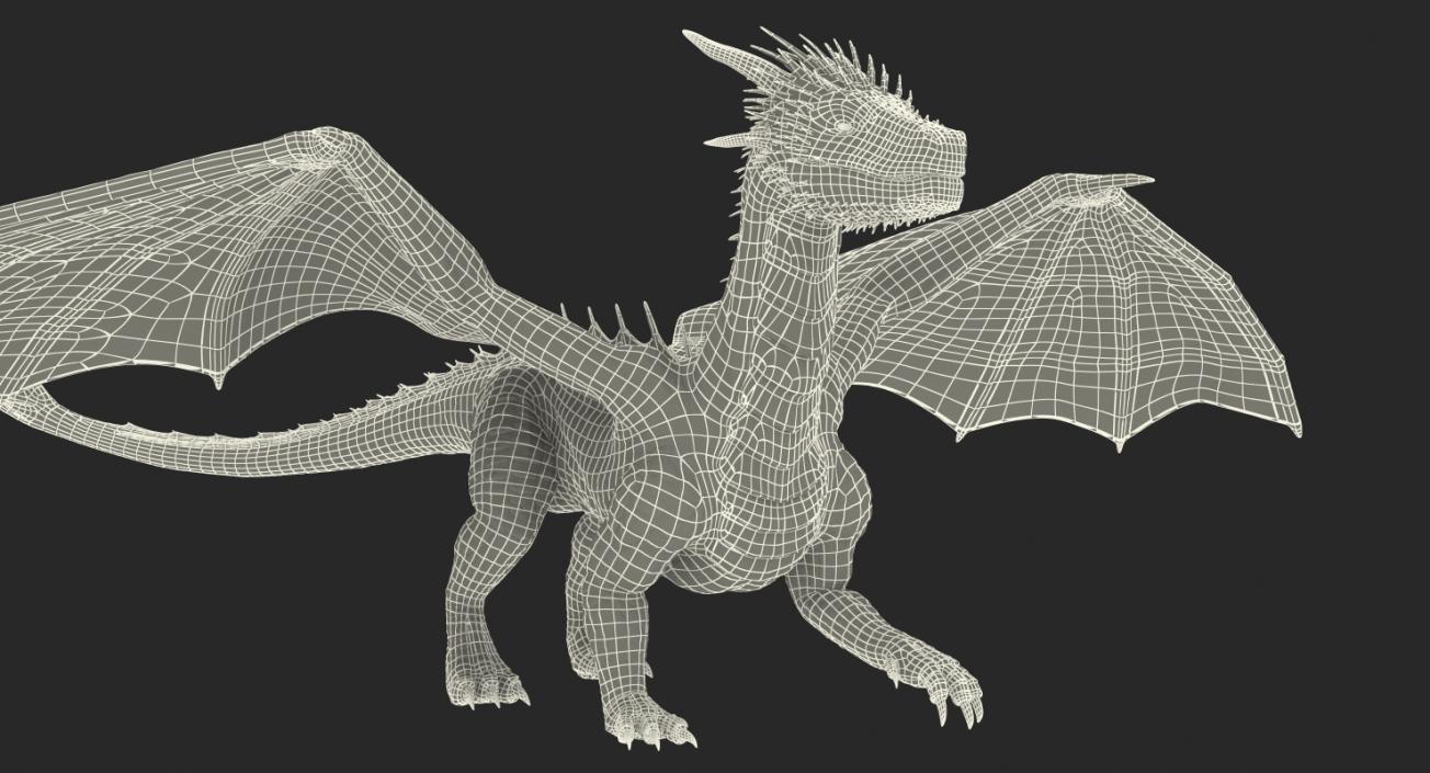 Mythical Black Dragon Walking 3D model