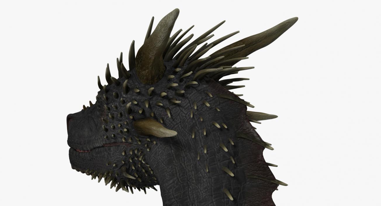 Mythical Black Dragon Walking 3D model