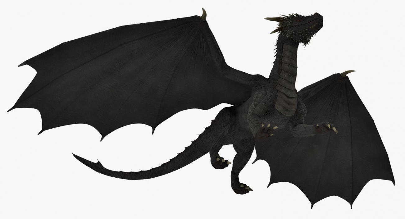 Mythical Black Dragon Walking 3D model