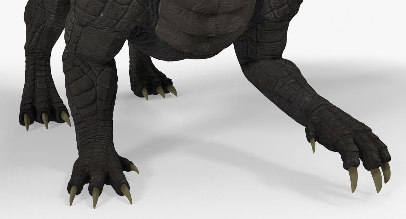 Mythical Black Dragon Walking 3D model