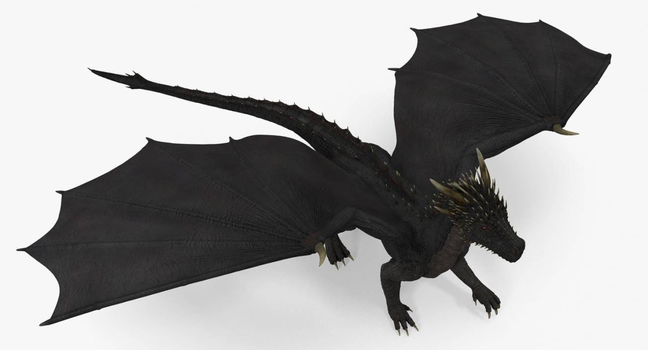 Mythical Black Dragon Walking 3D model