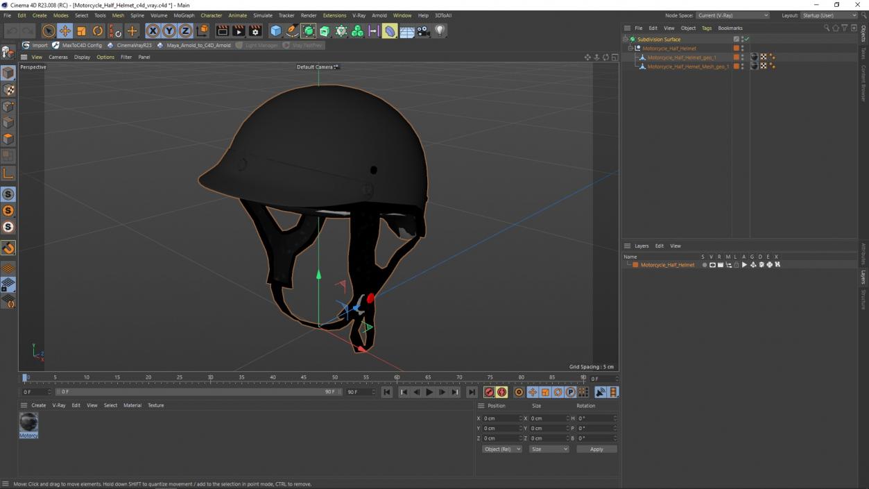 Motorcycle Half Helmet 3D