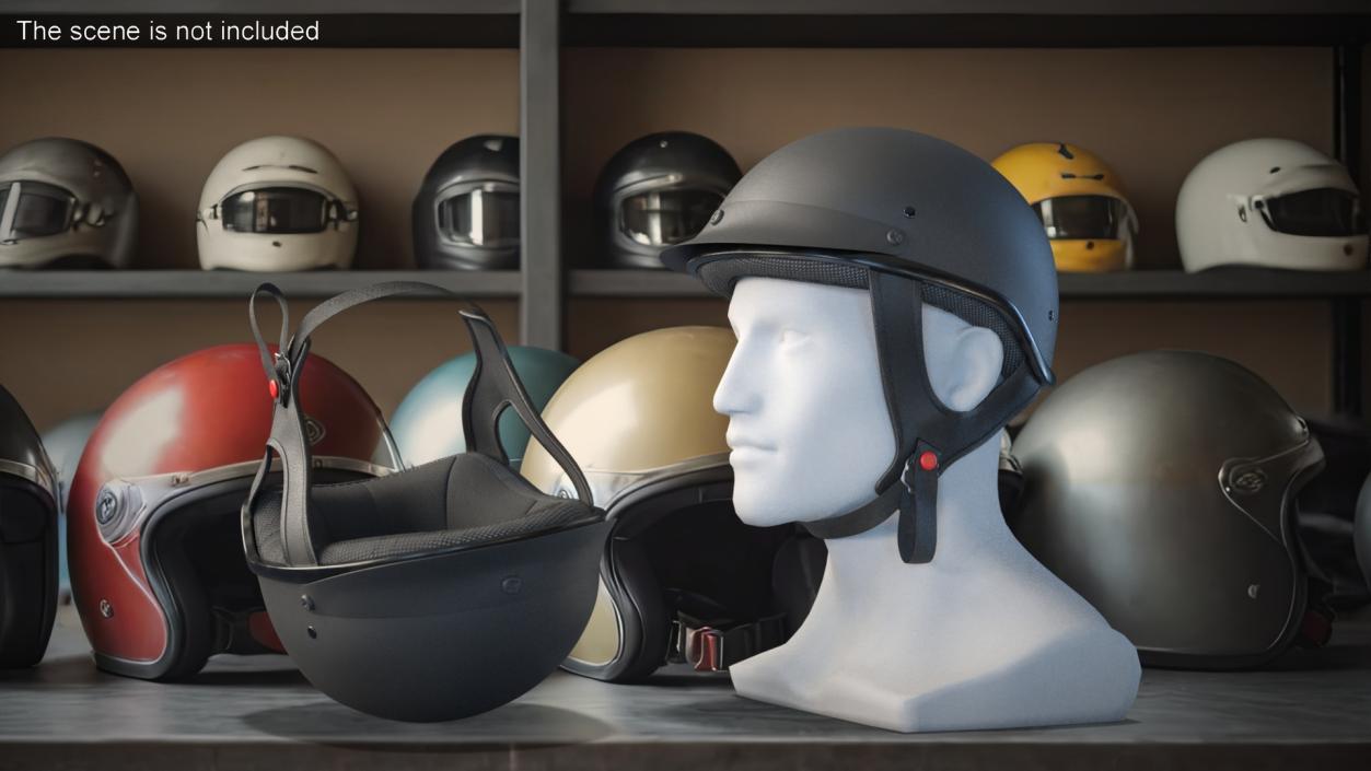 Motorcycle Half Helmet 3D