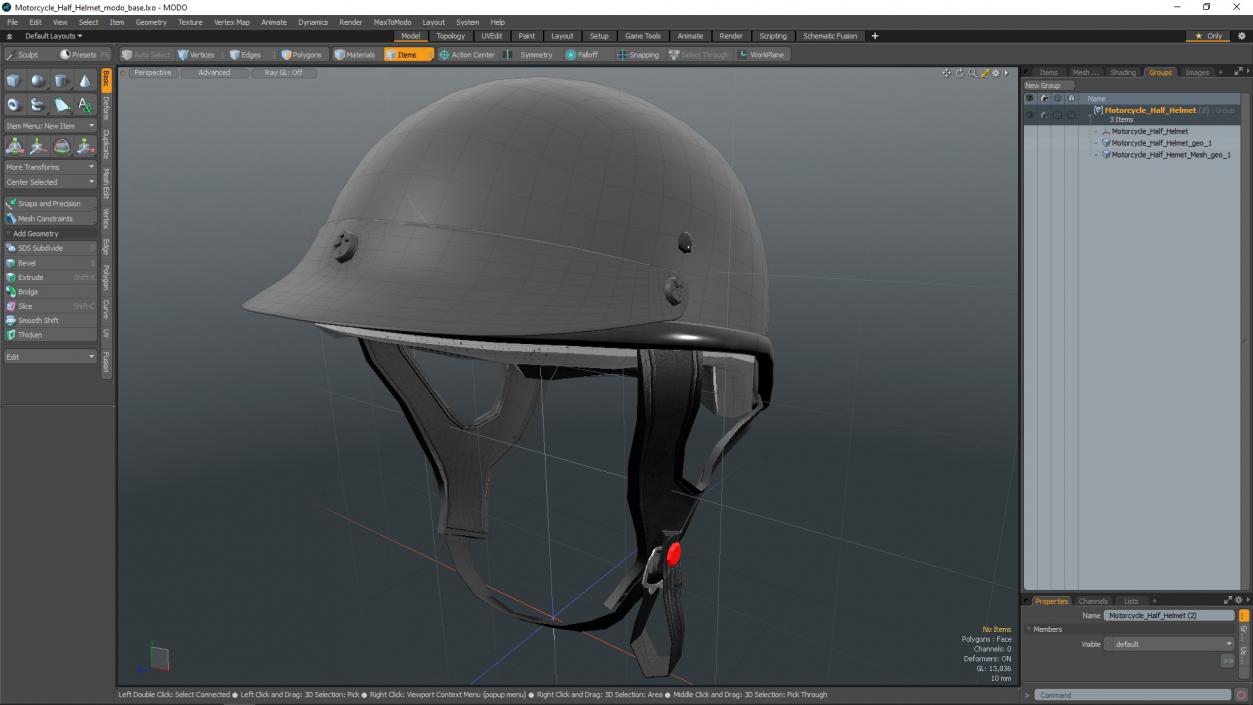 Motorcycle Half Helmet 3D